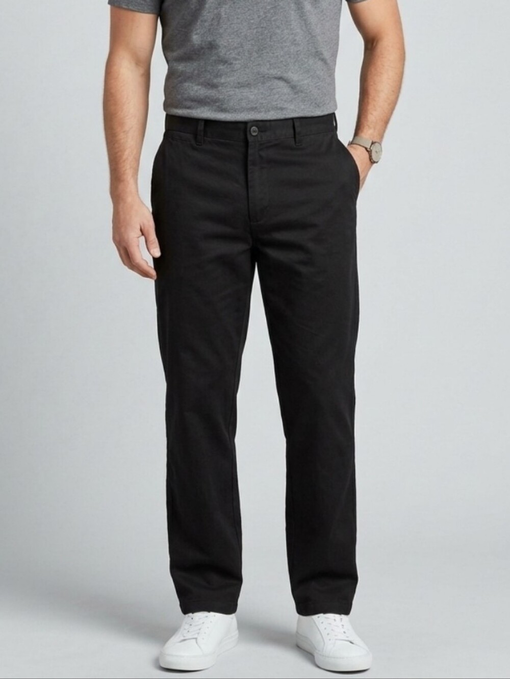 NWT IZOD Wrinkle Free Classic Black Chino Comfortable Everyday Wear Pants FF